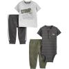 imageSimple Joys by Carters babyboys 4piece Bodysuit Top and Pant SetDinosaur