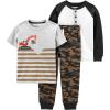 imageSimple Joys by Carters babyboys 3piece Playwear SetBrown CamoGrey StripeWhite
