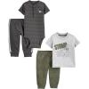 imageSimple Joys by Carters babyboys 4piece Bodysuit Top and Pant SetDinosaur