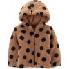 imageSimple Joys by Carters Girls Hooded Sherpa JacketBlack Brown Polka Dot