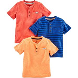 imageSimple Joys by Carters Baby Boys 3Pack ShortSleeve Tee Shirts OrangeBlueRed 12 Months