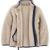 imageSimple Joys by Carters Baby Boys Hooded Sherpa JacketWashed Khaki Brown