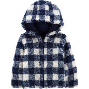 imageSimple Joys by Carters Baby Boys Hooded Sherpa JacketNavyIvory