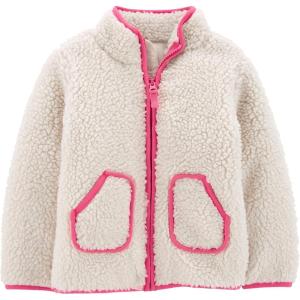 imageSimple Joys by Carters Baby Boys Hooded Sherpa JacketPinkBeige