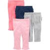 imageSimple Joys by Carters Baby Girls 4Pack PantsCoral PinkGreyNavy DotsPink