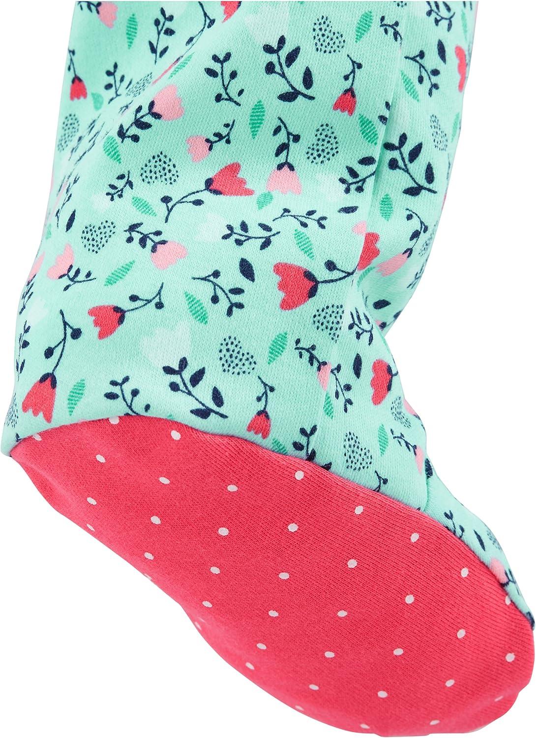 imageSimple Joys by Carters Baby Girls Cotton and Fleece Footed Sleep and Play Pack of 2