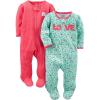 imageSimple Joys by Carters Baby Girls Cotton and Fleece Footed Sleep and Play Pack of 2