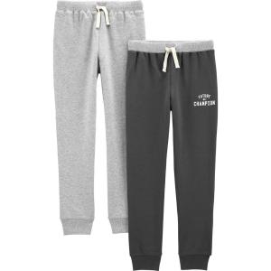 imageSimple Joys by Carters Baby Boys 2Pack Athletic Knit Jogger PantsLight Grey HeatherDark Grey Kid