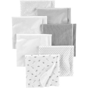 imageSimple Joys by Carters Unisex Babies Flannel Receiving Blankets Pack of 7GreyWhiteBlack