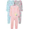 imageSimple Joys by Carters Kids 3Pack Snug Fit Footless Cotton PajamasBallerinaMoonBee