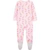 imageSimple Joys by Carters Baby and Toddler Girls 3 Pack Loose Fit Polyester Jersey Footed PajamasCactusGiraffeRainbow