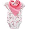 imageSimple Joys by Carters unisexbaby 4piece Bodysuit Pant and Bibs SetPinkWhite Floral