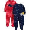 imageSimple Joys by Carters Baby Boys 2Way Zip Thermal Footed Sleep and Play Pack of 2Navy TrucksRed Whale
