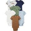 imageSimple Joys by Carters Baby Boys 6Pack ShortSleeve BodysuitMulticolorAlligatorForest AnimalsStripe