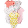 imageSimple Joys by Carters Baby Girls 6Pack Sleeveless BodysuitMulticolorBirdsFruitLemonTurtle