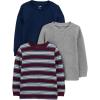 Burgundy Stripe/Grey Heather/Navy