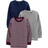 Dark Burgundy Stripe/Grey Heather/Navy