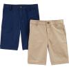 imageSimple Joys by Carters Boys Flat Front Shorts Pack of 2Light Khaki BrownNavy Kid
