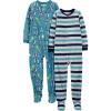 imageSimple Joys by Carters Kids Loosefit Flame Resistant Fleece Footed PajamasStripeTransformers