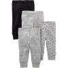 imageSimple Joys by Carters Unisex Baby 4Pack Neutral PantBlack BananasGreyWhite