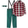 imageSimple Joys by Carters babyboys 4piece Special Occasion Bowtie and Suspender Pants SetOlive HeatherRed Tartan Plaid