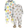 imageSimple Joys by Carters unisexbaby 2pack Neutral Fleece Footed Sleep and PlayGrey MonkeyWhite Owl