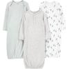 imageSimple Joys by Carters unisexbaby 3pack Neutral Cotton Sleeper GownAvocadosHeatherStripe