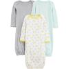 imageSimple Joys by Carters unisexbaby 3pack Neutral Cotton Sleeper GownGreyGreenYellow