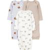 imageSimple Joys by Carters unisexbaby 3pack Neutral Cotton Sleeper GownMilk and Cookie