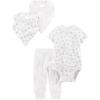 imageSimple Joys by Carters unisexbaby 4piece Bodysuit Pant and Bibs SetWhiteLamb