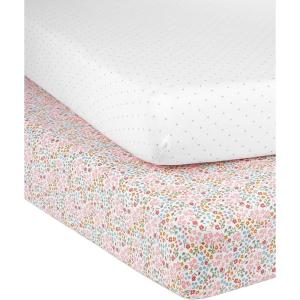 imageSimple Joys by Carters Baby 2Pack Cotton Crib SheetsFloralDots