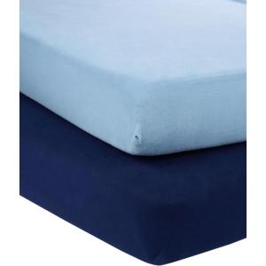 imageSimple Joys by Carters Baby 2Pack Cotton Crib SheetsNavyLight Blue