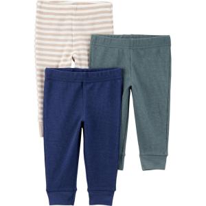 imageSimple Joys by Carters Baby 3Pack Thermal PantsGreen Stripe