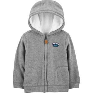 imageSimple Joys by Carters Boys Hooded Sweater Jacket with Sherpa LiningGrey