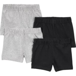 imageSimple Joys by Carters Girls 4Pack Tumbling ShortsGreyBlack