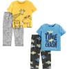 imageSimple Joys by Carters boys 4piece Polyester Pajama SetForest AnimalsMonster TrucksText Print