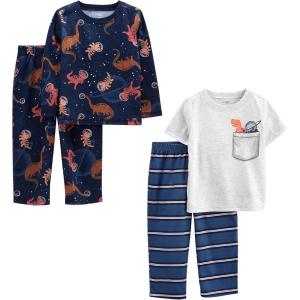 imageSimple Joys by Carters boys 4piece Polyester Pajama SetBlueGreyDinosaur