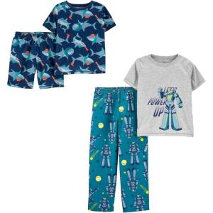imageSimple Joys by Carters boys 4piece Polyester Pajama SetSharkTransformers