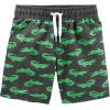 imageSimple Joys by Carters BabyBoys Swimsuit Trunk and Rashguard SetBlack Crocodile Print