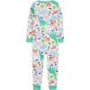 imageSimple Joys by Carters babyboys 3pack Snug Fit Footless Cotton PajamasBlue FiretruckGrey StripeWhite Dinosaur