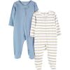 imageSimple Joys by Carters babyboys 2pack 2way Zip Textured Sleep and PlayBlueWhite Stripe