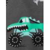 image:imageSimple Joys by Carters babyboys LooseFit Flame Resistant Fleece Footed PajamasDark Grey Monster TrucksLight Blue StripeTurquoise Blue Gorilla