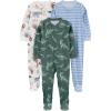 image:imageSimple Joys by Carters babyboys LooseFit Flame Resistant Fleece Footed PajamasDino Zoo Print