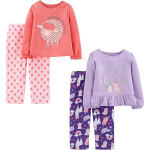 image:imageSimple Joys by Carters babygirls 4piece Pajama SetHeartsSheepText PrintUnicorn