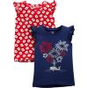 image:imageSimple Joys by Carters Baby and Toddler Girls 2Pack 4th of July TopsFloralFireworks