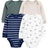 image:imageSimple Joys by Carters Baby Boys 4pack Longsleeve BodysuitBrown Football