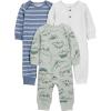 image:imageSimple Joys by Carters babyboys 3pack JumpsuitsDino Blue Stripe