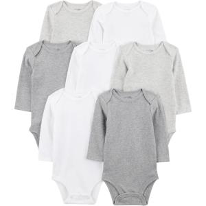 image:imageSimple Joys by Carters Baby 7pack Long Sleeve BodysuitHeather White