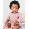 image:imageSimple Joys by Carters Baby Girls 4pack Longsleeve Textured BodysuitsDusty PinkGreyLight BurgundyWhite Floral