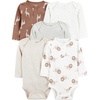 image:imageSimple Joys by Carters Baby 5pack Longsleeve BodysuitBrown Safari